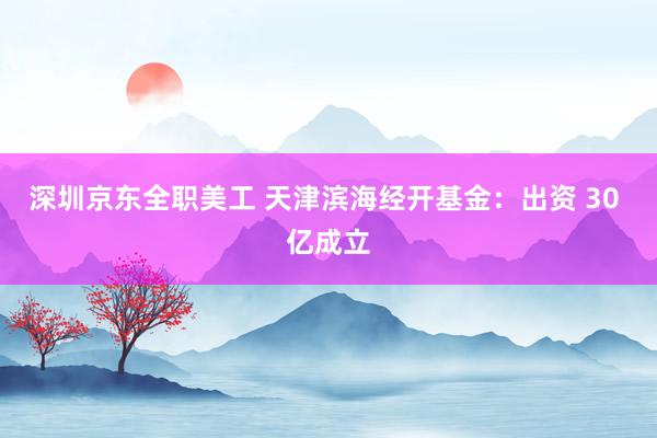 深圳京东全职美工 天津滨海经开基金：出资 30 亿成立